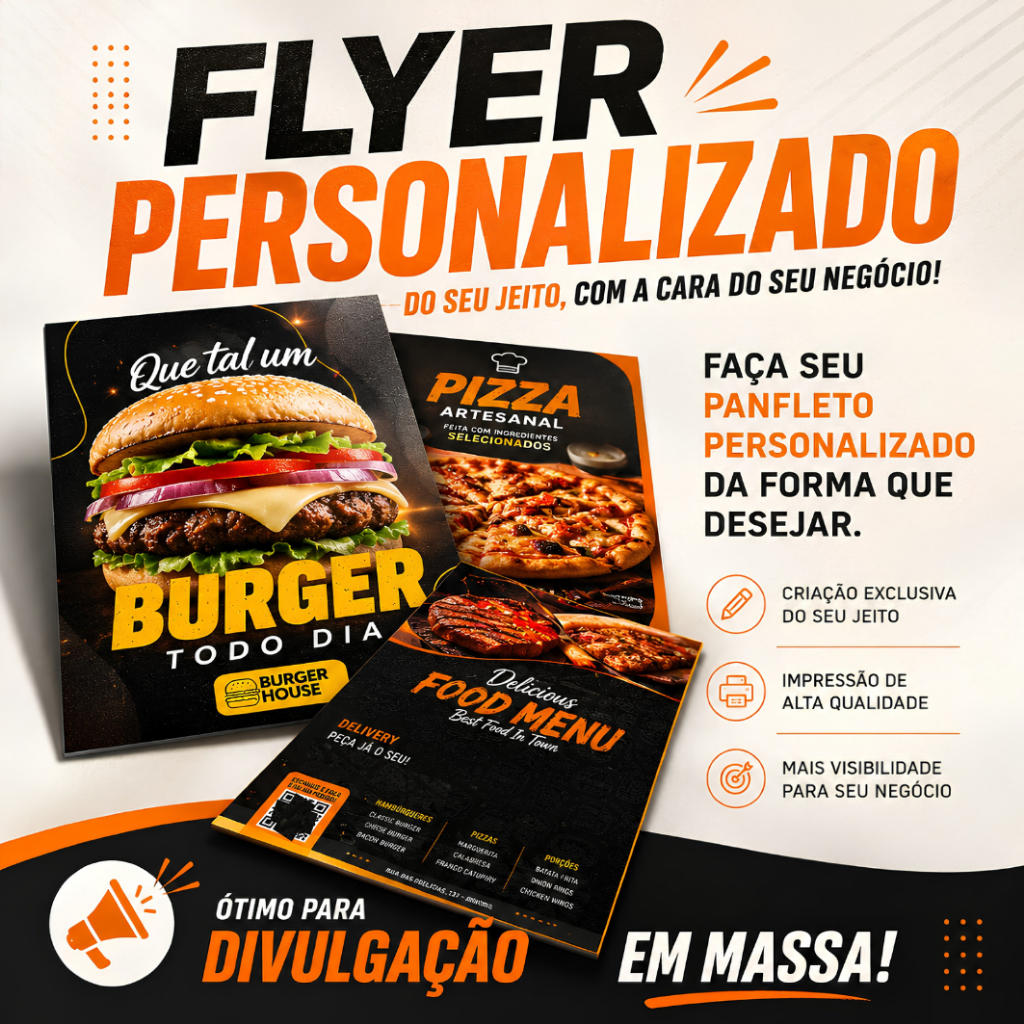 Folheto Flyer 10x14cm Em Couché Brilho 90g - Panfleto com Arte Personalizada 4x4