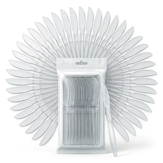 Talher Faca Descartavel Elite 50 Unidades Plastico Resistente Ideal para Festas e Eventos Sociais