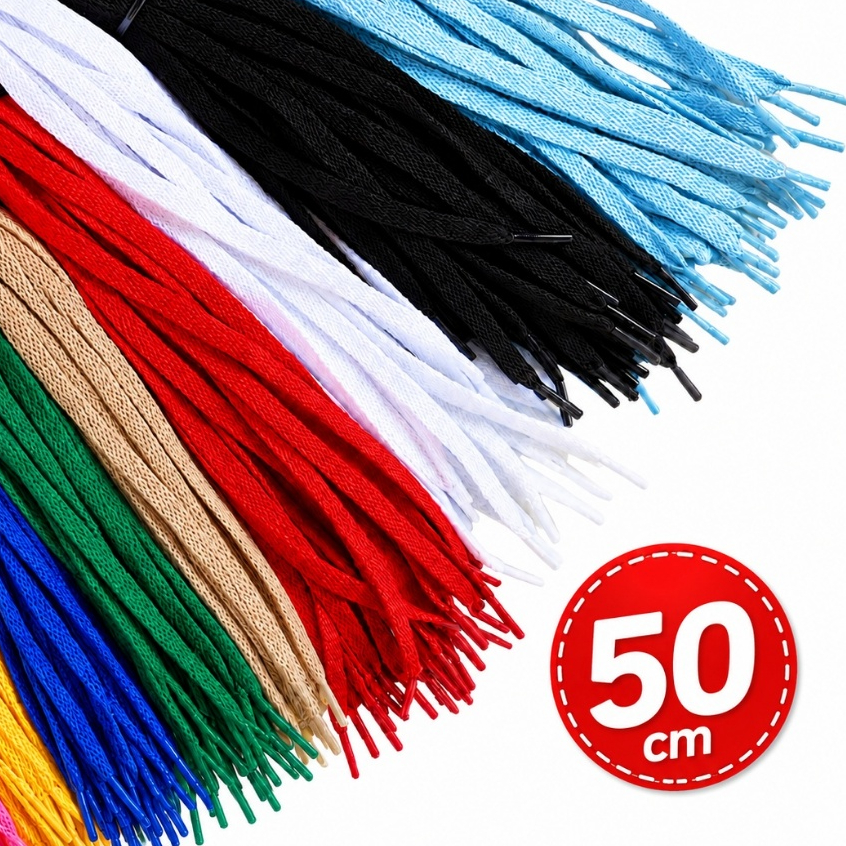 Cadarço Chato 50 cm para Sapatinhos de Bebê – Kit 10 Pares para Confecção e Costura