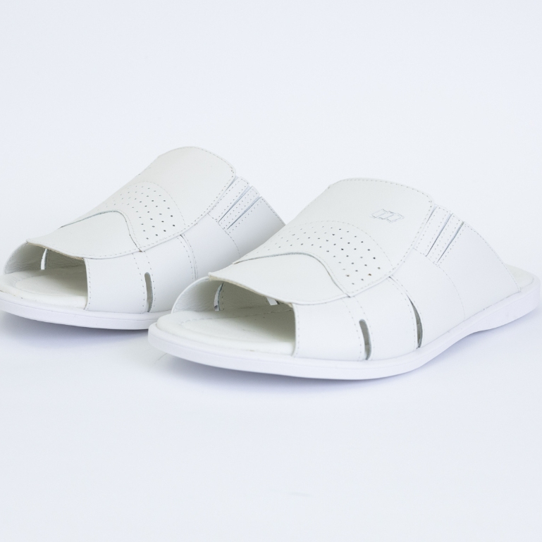 Chinelo Italianinho Branco em Couro Confortável 116