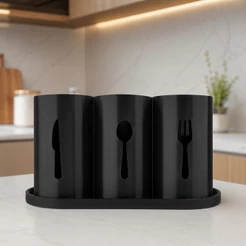 Porta Talheres Organizador Moderno 3D para Cozinha