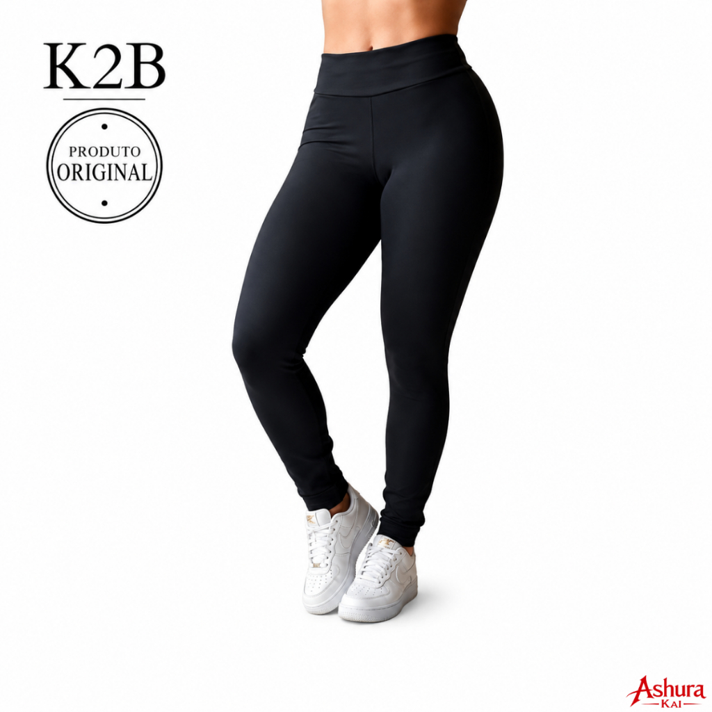Calça Legging K2B Original Feminina Levanta Bumbum Cós Alto Tecido Grosso Sem Transparência Academia Fitness