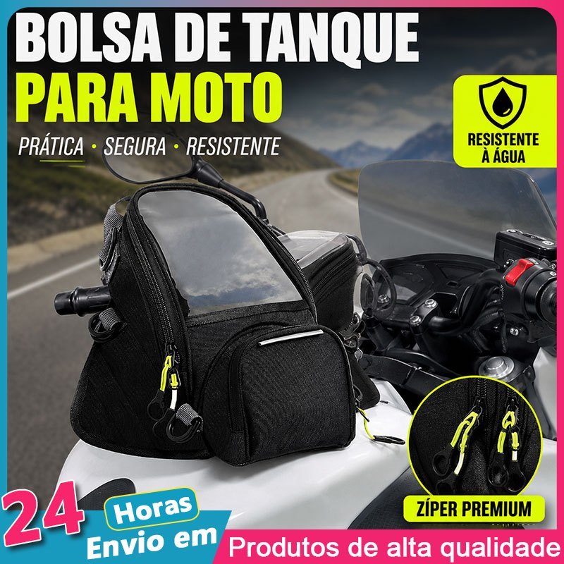 Bolsa de Tanque para Moto Impermeável com Suporte para Celular GPS Grande Capacidade para Viagem e Estrada