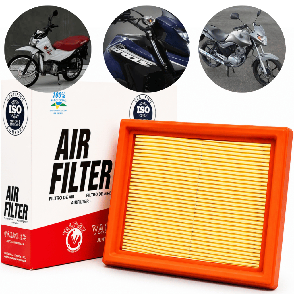 Filtro Ar Moto Honda Bros 150 160 CG 150 Titan Fan Pop 100 110i Elemento Filtrante 2003 a 2018