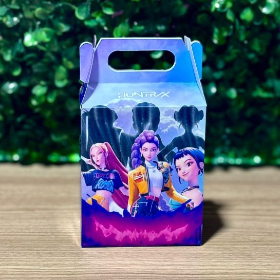 Caixinha Maleta Guerreiras do K-POP Personalizada Lembrancinha Festa Infantil Kit 5 a 30 Unidades