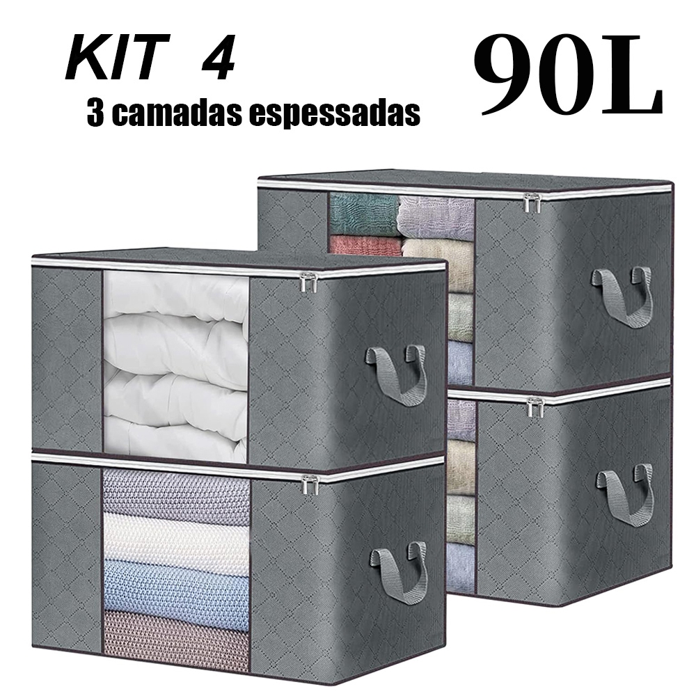 4/2 pcs Caixas Organizadoras de Roupas Calçados Cobertas TNT Com Tampa Ecológico Anti-Poeira Multiuso