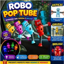 Robô Et Cartoon Tubo Fofo Descompressão Design Criativo Brinquedo Puxa Estica Gruda Dutoys