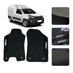 Jogo de Tapete Emborrachado para Fiorino 2014 a 2025 Kit Automotivo Impermeavel