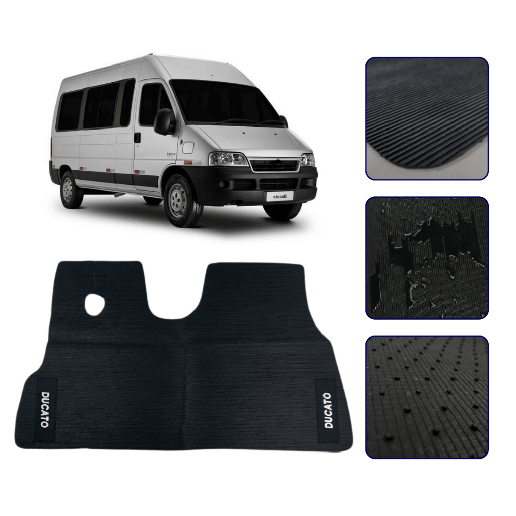 Tapete Emborrachado Inteiriço para Cabine Van Ducato 1997 a 2017 Impermeavel 1 peça