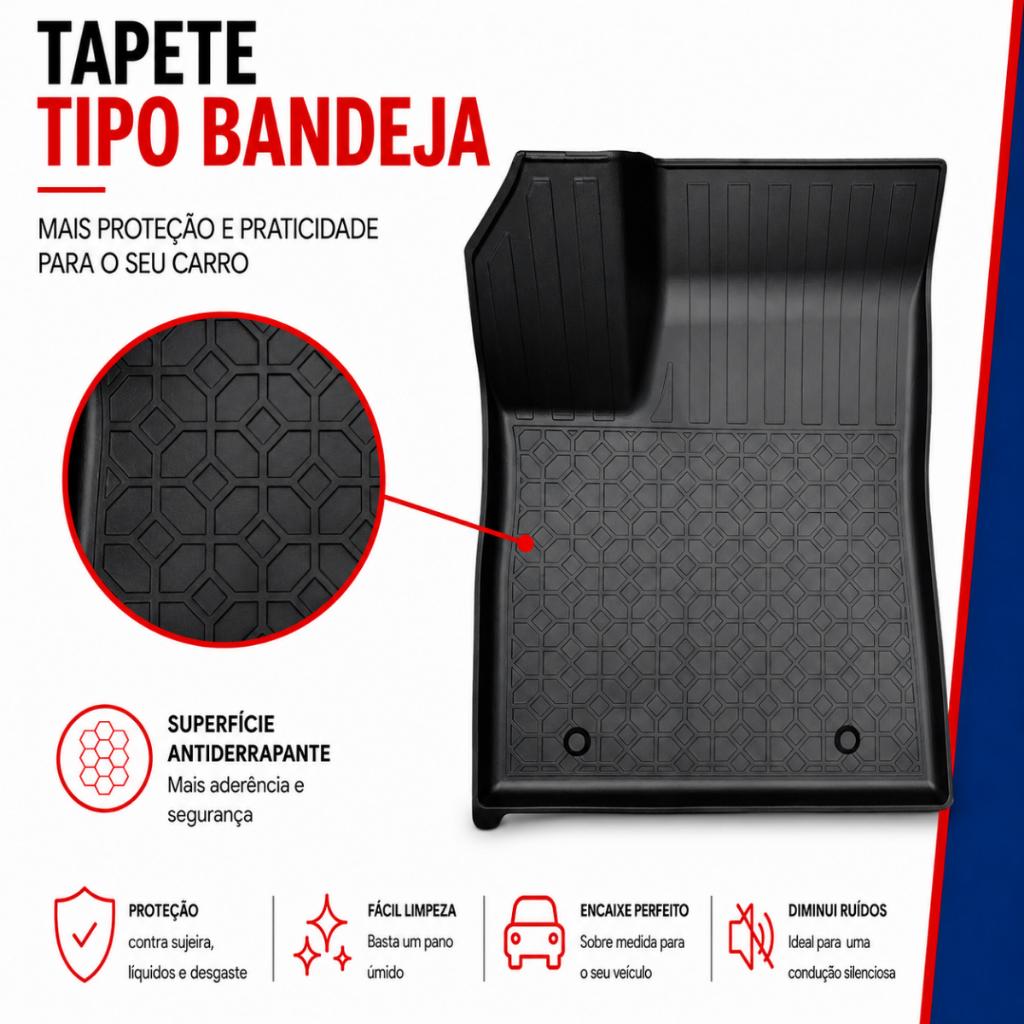 Tapete Bandeja Ex2 Tpe Flexível 4 Peças 2026 Em Diante — imagem 2 de 2