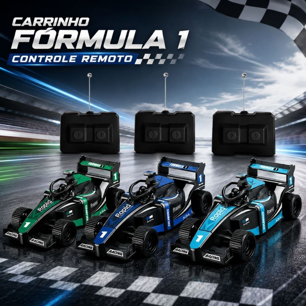 Carrinho De Controle Remoto Sem Fio 3 Funções Formula 1 Esportivo Brinquedo Menino