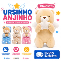 Ursinho de Pelúcia Que Reza Infantil – Oração do Anjo da Guarda | Buba