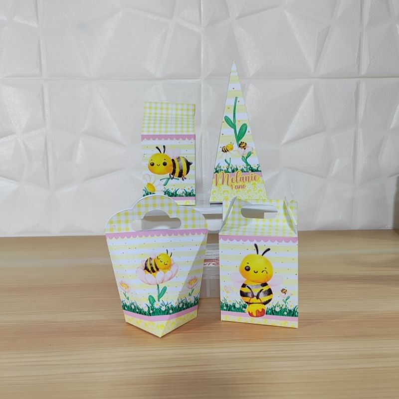 KIT CAIXINHAS ABELHINHA CANDY | PEGUE E MONTE | LEMBRANCINHAS FESTA INFANTIL