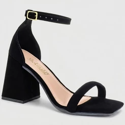 Sandália Feminina Shekinah Salto Bloco Quadrado Geométrico Lançamento Confortável Fashion