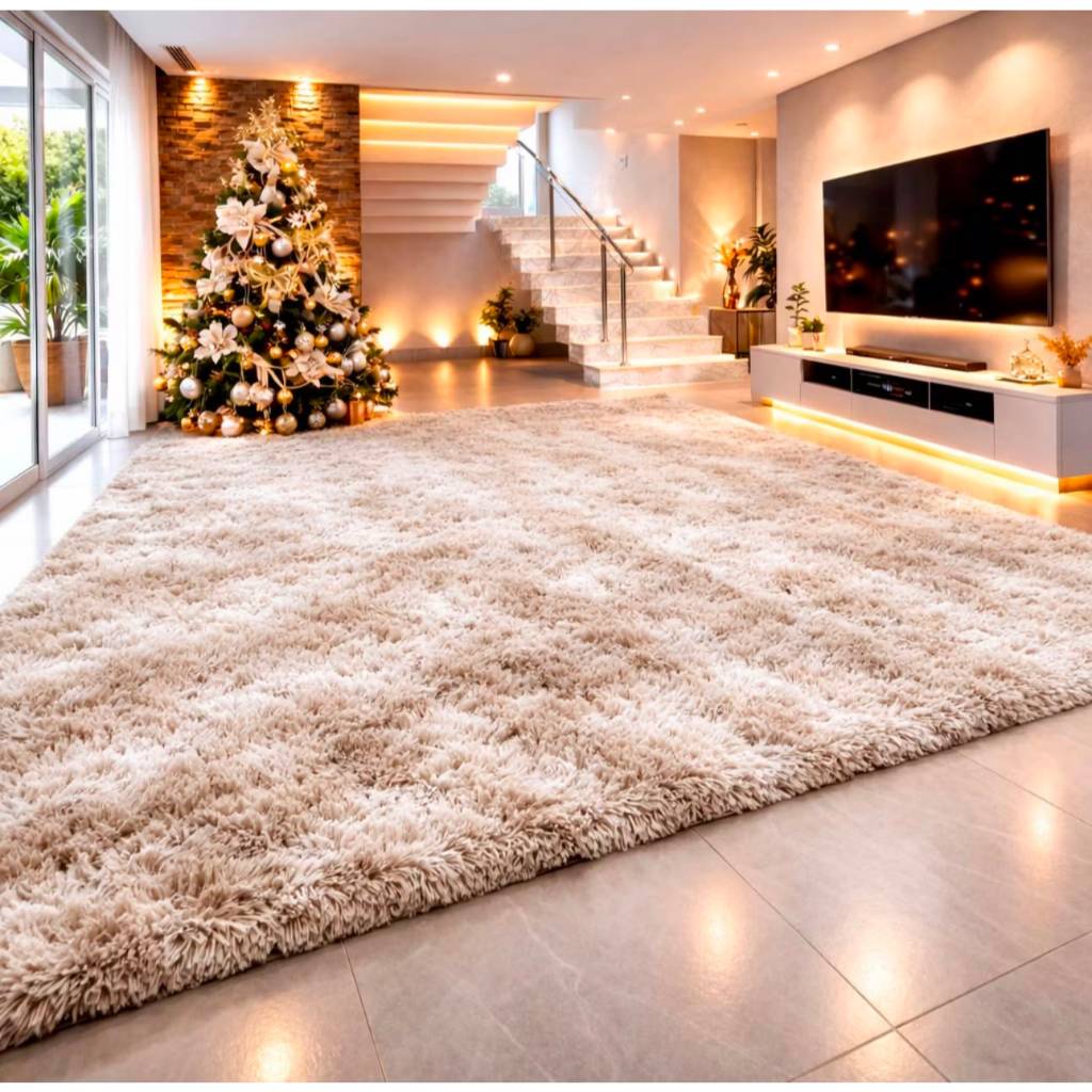 Tapete Muito Grande Felpudo e Peludo Sob Medida Classic Para Salas Carpetes