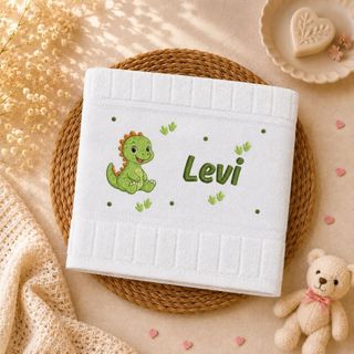 Toalha Boca Bebê Bordada Personalizada Lavabo Dinossauro Com Nome Dohler