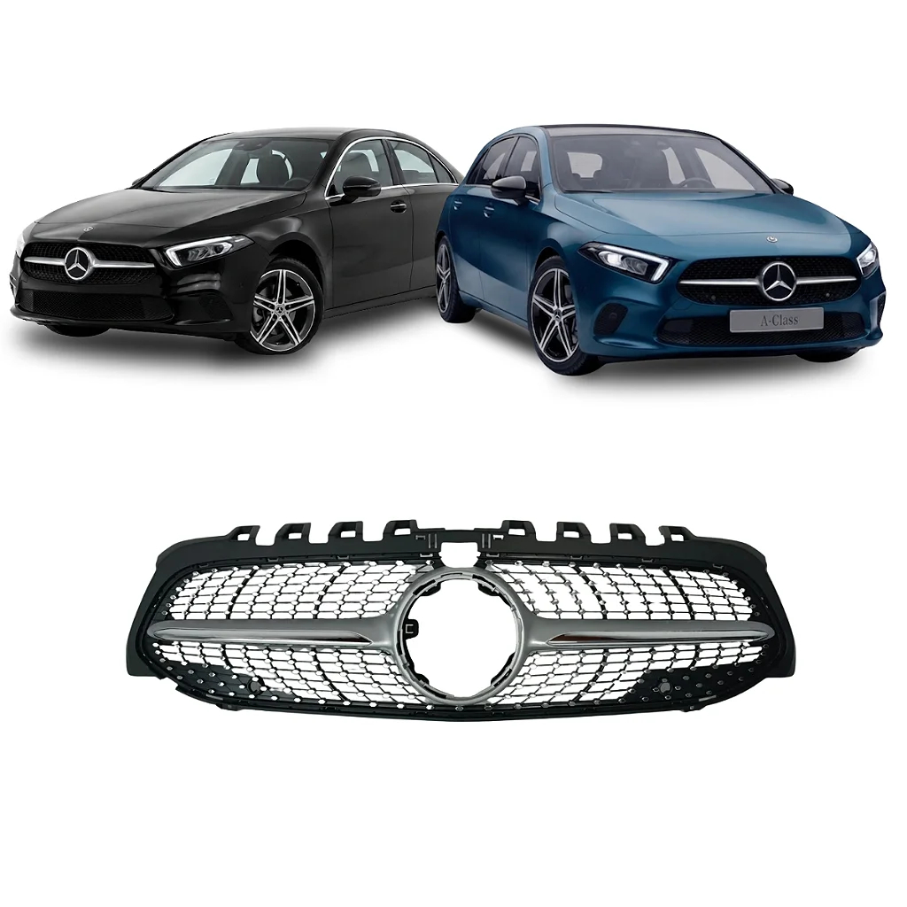 Grade Superior Dianteiro Cromada Diamond Mercedes A200 A250 A35 A45 2019 2020 2021 2022 A1778805703