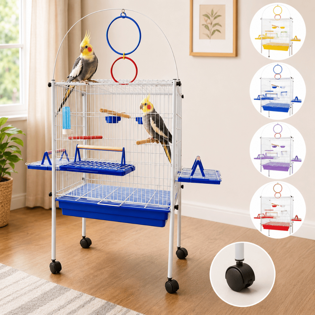 Viveiro Gaiola Calopsita Triplex Play Ground Jelplast com Rodinhas