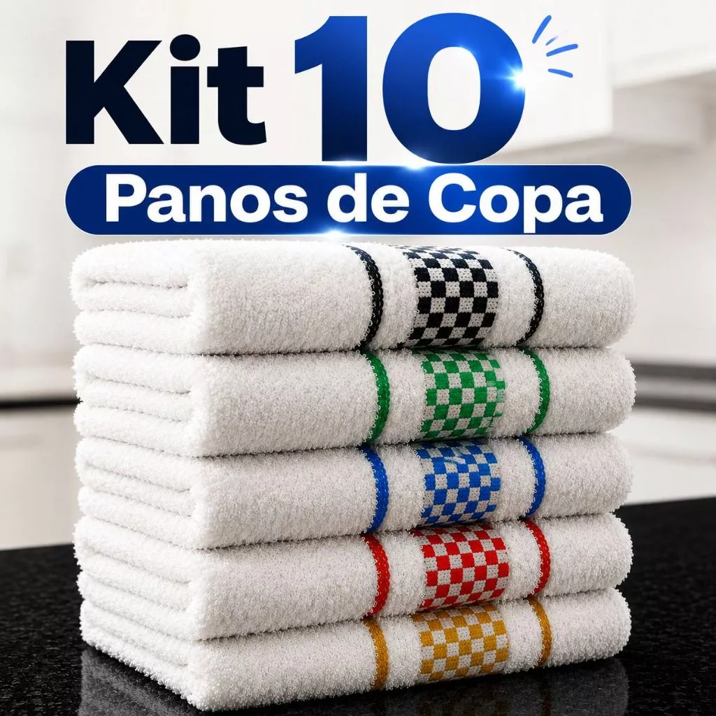 Kit 10 Panos de Prato Xadrez Jacquard 45x70 Atoalhado Algodão Toalha Copa Louça Gourmet — imagem 1