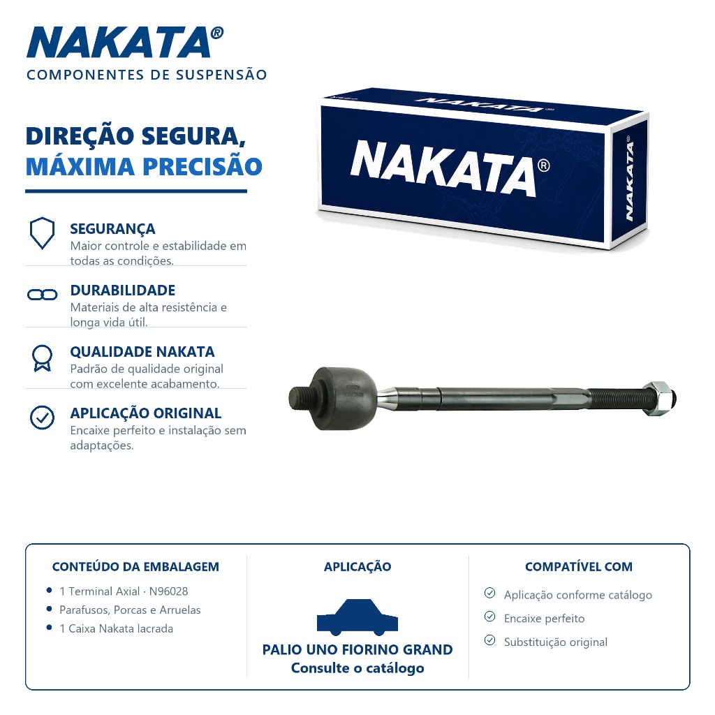 Barra Axial de direção Palio Uno Fiorino Grand Siena Mobi – Nakata N96028
