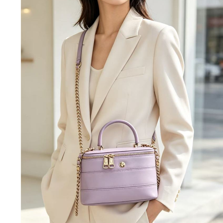 Bolsa Caixa Vintage Alça Mão e Corrente Crossbody