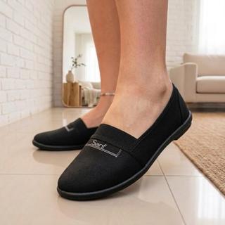 Sapatilha Sanf Tradicional Pano Elástico Confortável Elegante Feminina Original Vovó sapato macio leve