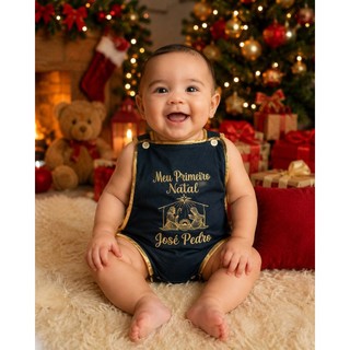 romper de natal,meu primeiro natal, presépio, romper meu primeiro natal