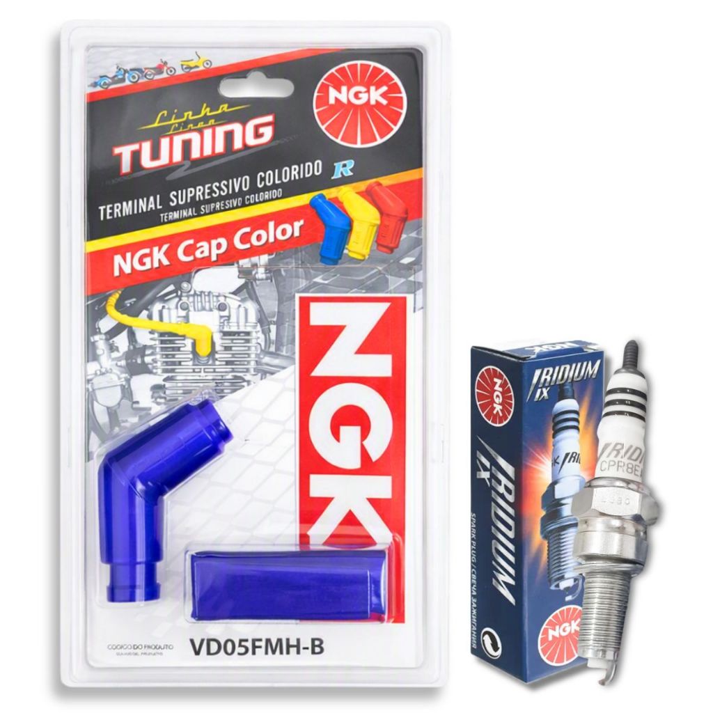 Vela Iridium E Cachimbo Azul Cg 160 Titan / Cg 160 Start / Cg 160 Fan Ngk