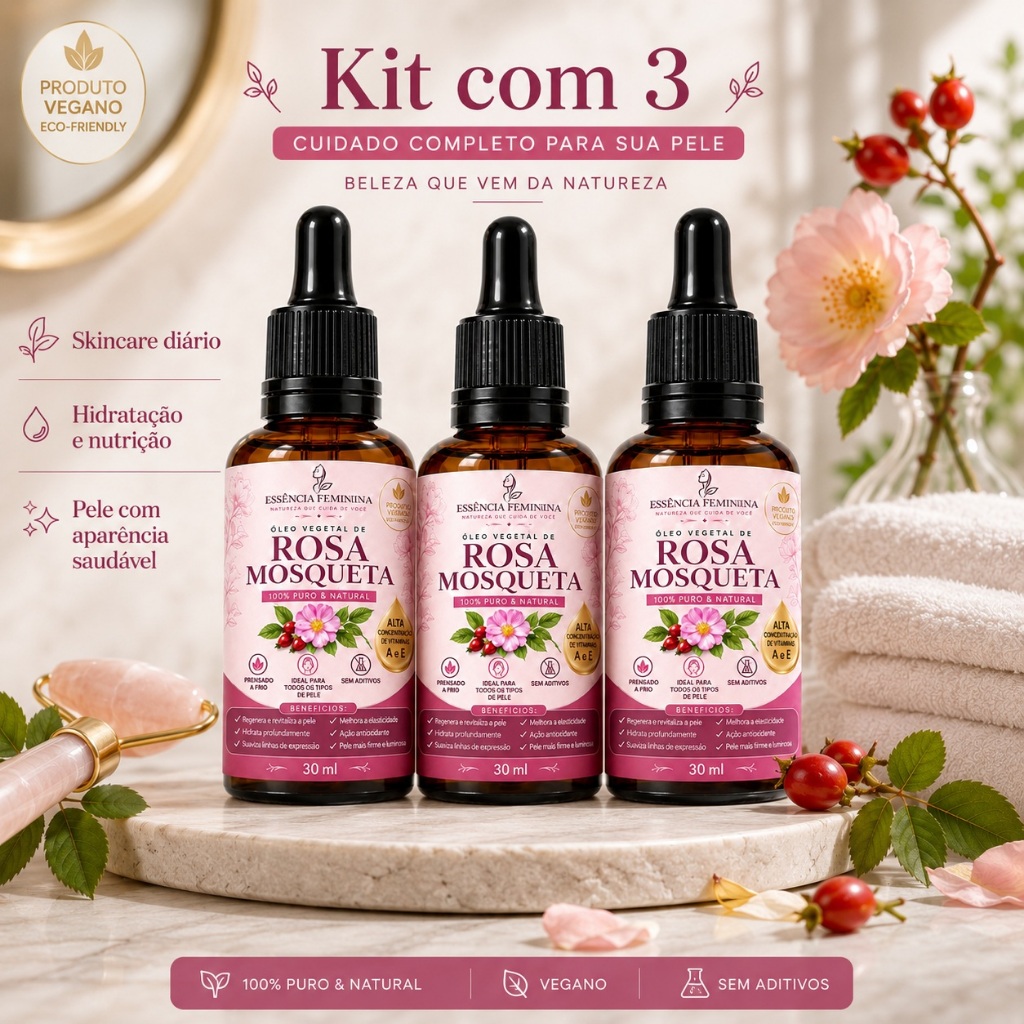 Óleo Natural Rosa Mosqueta 100% PURO 30ml