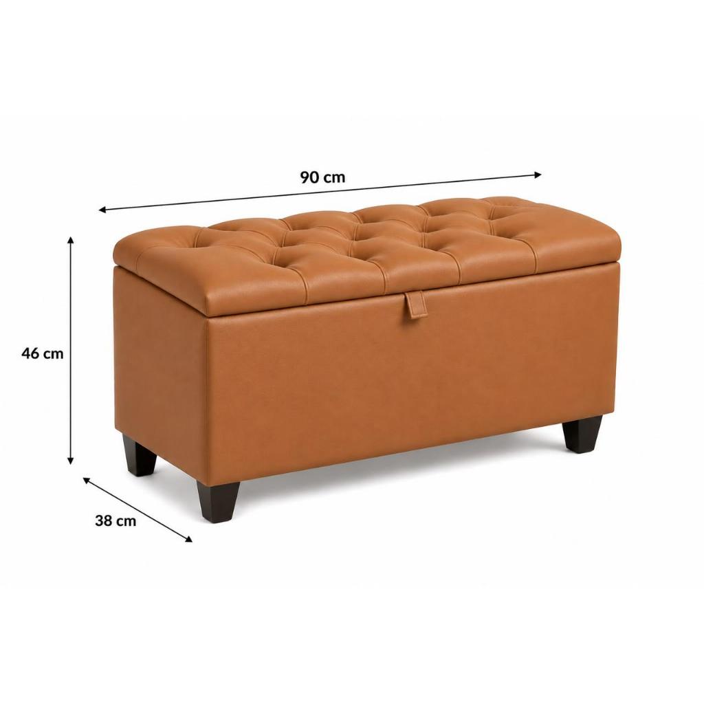 Puff Baú Captone Suede/Corino Pé de Cama Porta Objetos Brinquedos Sapatos Casa Decoração Promoção — imagem 2 de 2