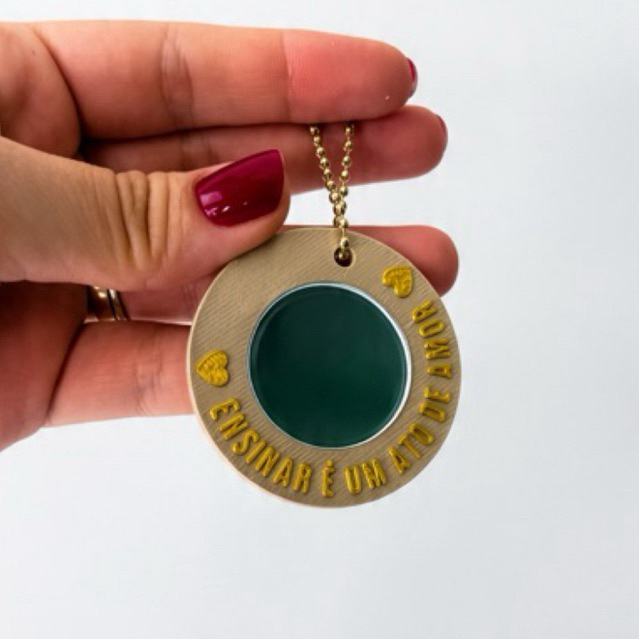 Chaveiro Espelho Dia dos Professores | Lembrancinha Personalizada | Presente para Professora | Mimo em 3D