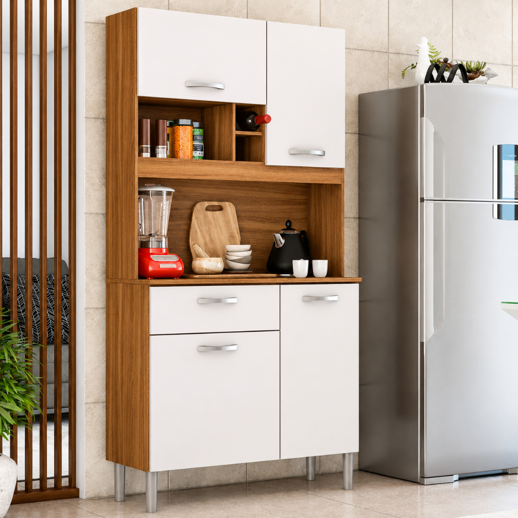 Armário de Cozinha Malta 4 Portas 1 Gaveta Demóbile