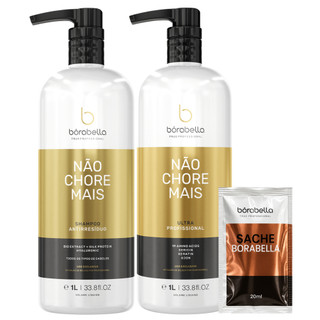 Borabella Kit Não Chore Mais Alisante Ultra 2x1 Litro + Sache Capilar 20ml