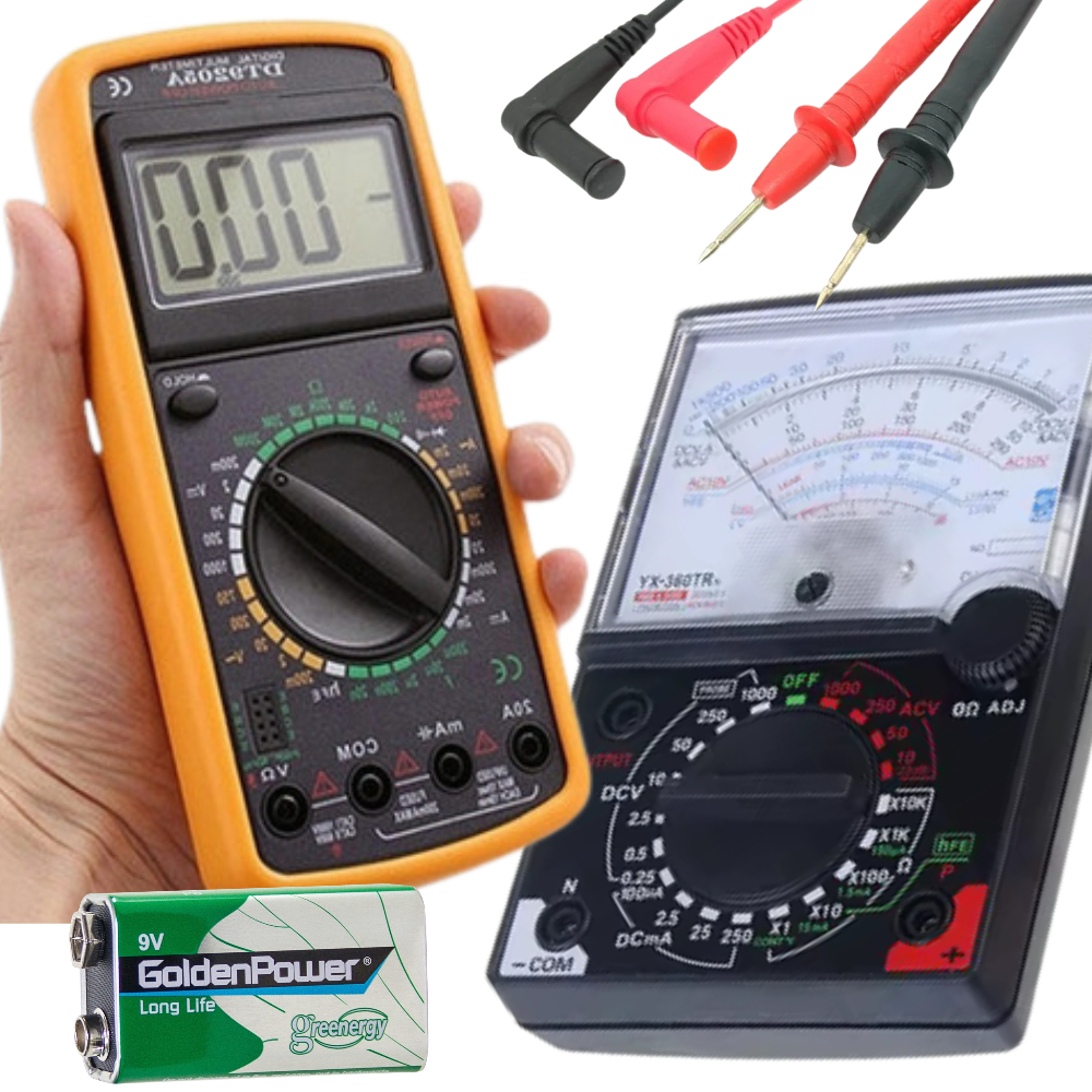Multimetro Digital Profissional C/ Capacimetro 200uf + Multimetro Analógico