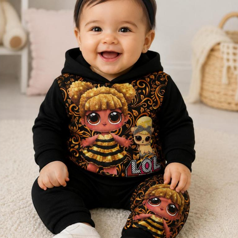 Conjunto De Moletom Lol Flanelado Quentinho Moletom infantil menina