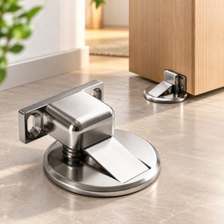 Kit 2/3/4/6 Prendedor de Porta Trava Fixador  Magnético Adesivo Slim Inox Instalação Sem Furos