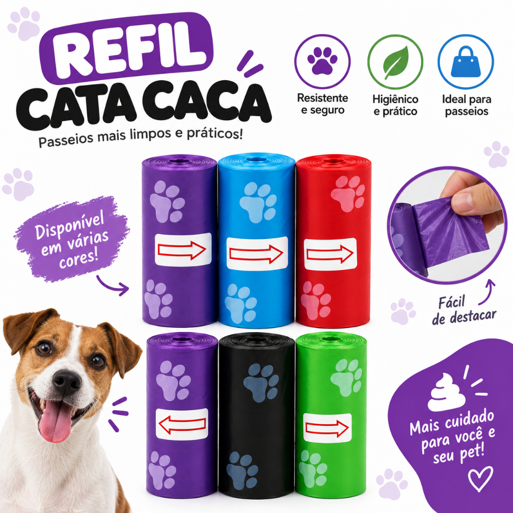 45/90/135/180 Saquinhos Refil Cata Caca Kit Rolinhos C/15 Sacos De Lixo cada Coco Pet Gato E Cachorro saco plastico