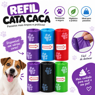 45/90/135/180 Saquinhos Refil Cata Caca Kit Rolinhos C/15 Sacos De Lixo cada Coco Pet Gato E Cachorro saco plastico