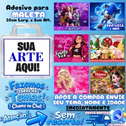 Adesivos para Maletinha 10.0x8.0 S/RECORTE (Envio Rápido)Todos os temas