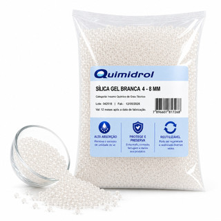Sílica Gel Branca 4-8mm 100g 500g 1kg 2kg Reutilizável para Flores, Armários, Eletrônicos e Controle de Umidade
