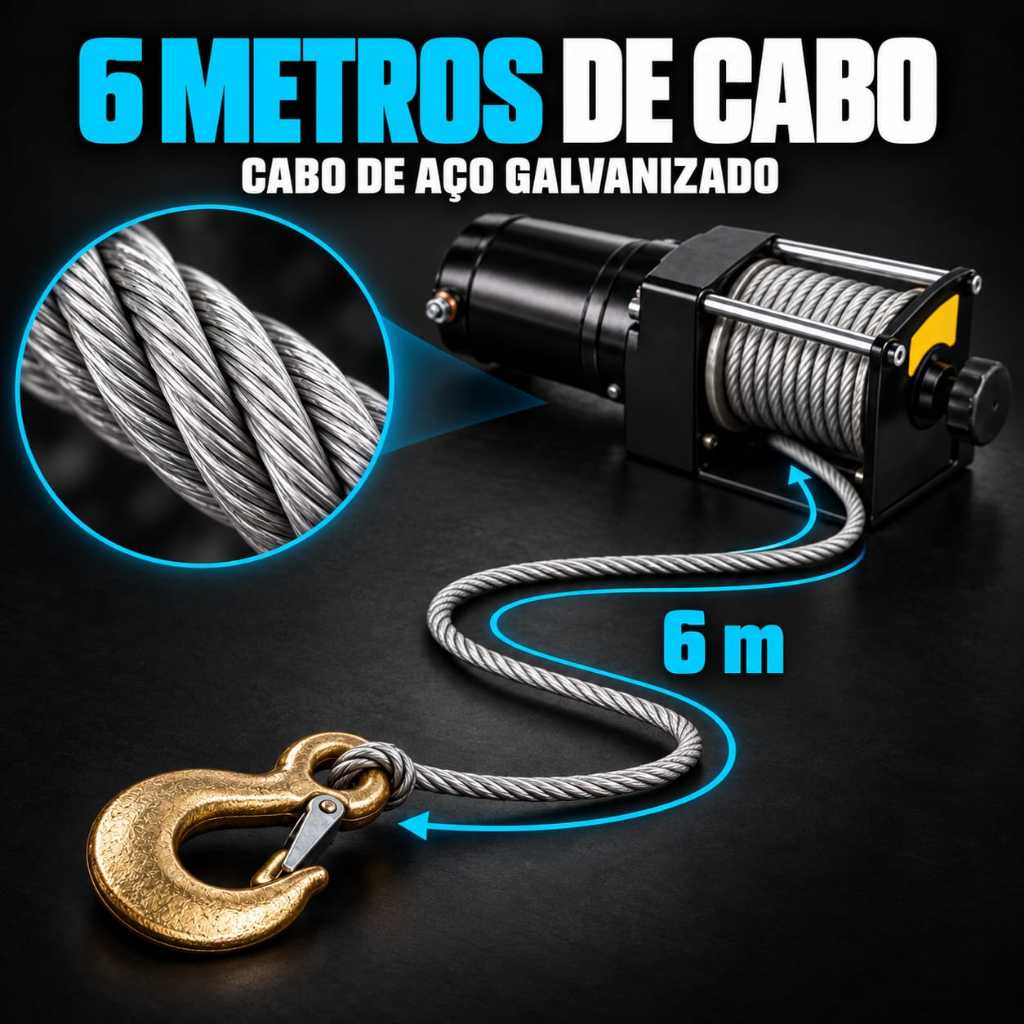 Guincho Elétrico 3000lb 1361 Kg para Bateria 12 Volts para Quadriculo Jipe Jeepp Carretinha · foto 2