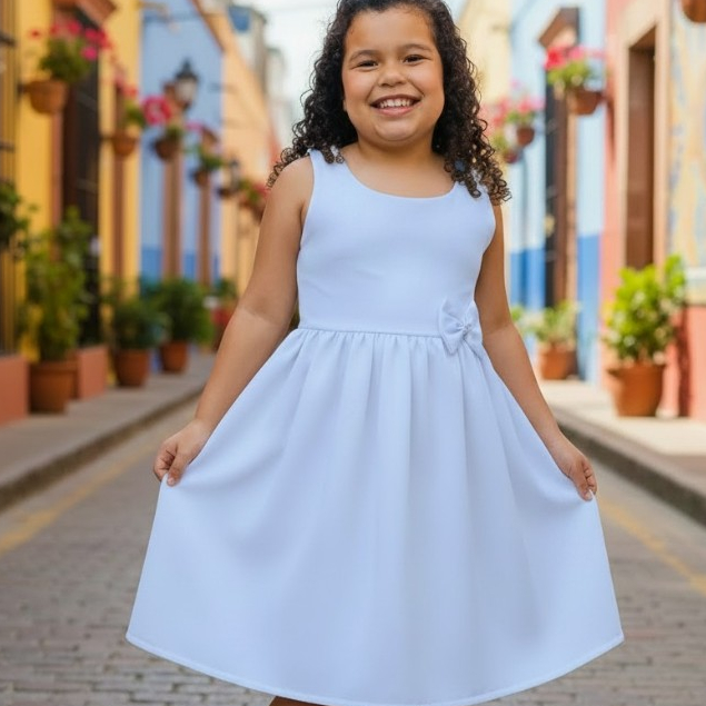 VESTIDO INFANTIL MENINA 01 A 10 ANOS BRANCO PARA BATIZADO FORMATURA DAMINHA DE CASAMENTO ABC