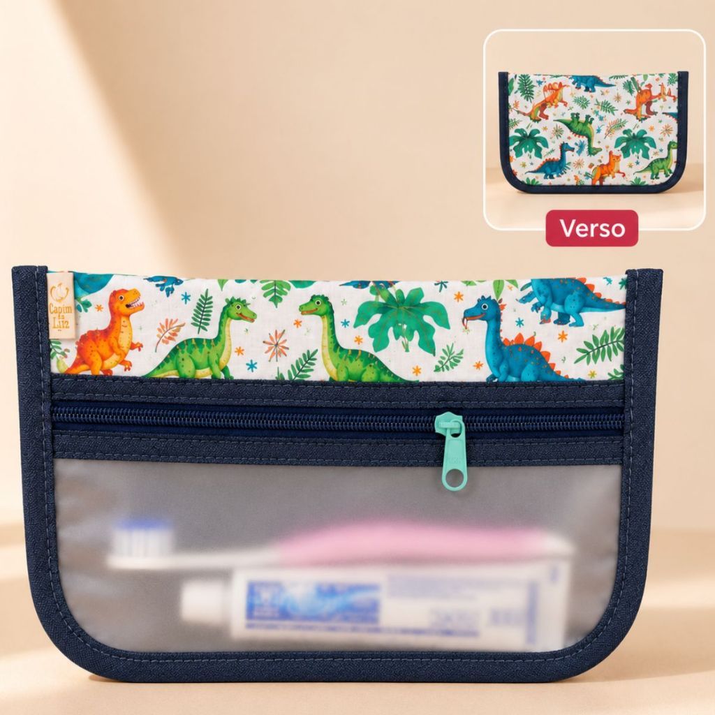 Porta escova- menino- menina- necessaire transparente — imagem 2 de 2
