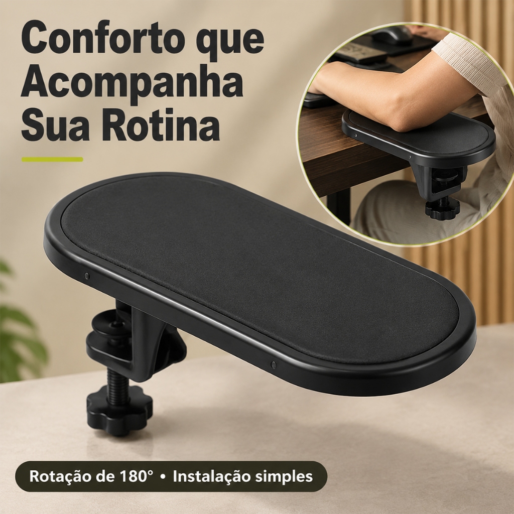 Suporte Ergonômico de Braço Ajustável para Mesa, Conforto e Segurança para Notebook e Cadeira