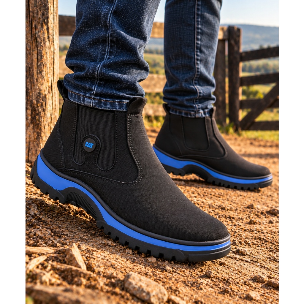 Bota Botinha Texana Masculina Calce Facil Bota Trabalho