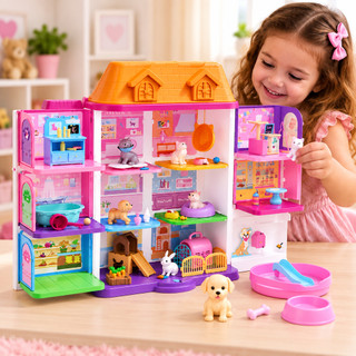Casinha de boneca Pet Portátil Maleta Infantil Brinquedo