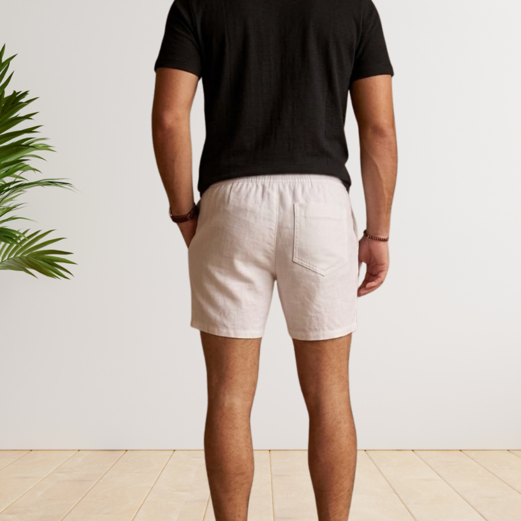 KIT C/02 Short Bermuda Linho Masculino C/03 Bolsos Coleção Casual Cintura Elástica Confortável Verão — imagem 2 de 2