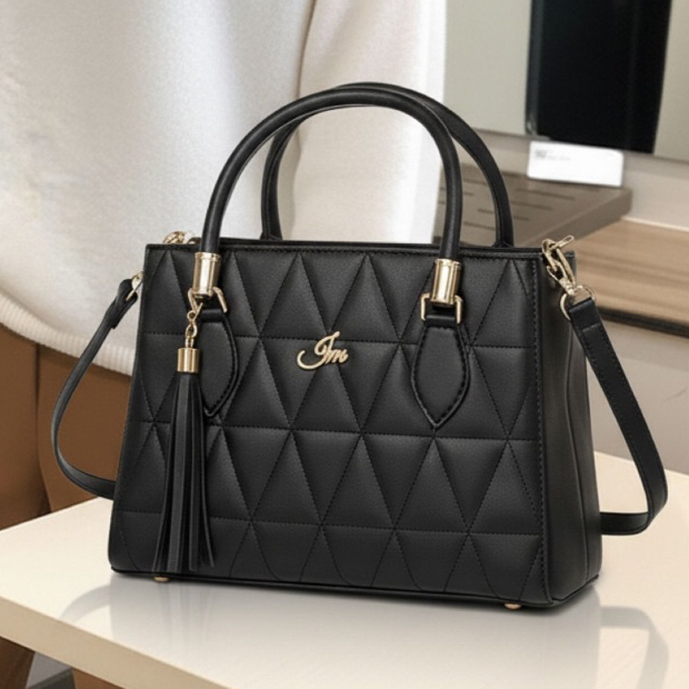 Bolsa Feminina Lorena Média com Alça Transversal Bordado Exclusivo Immateriale
