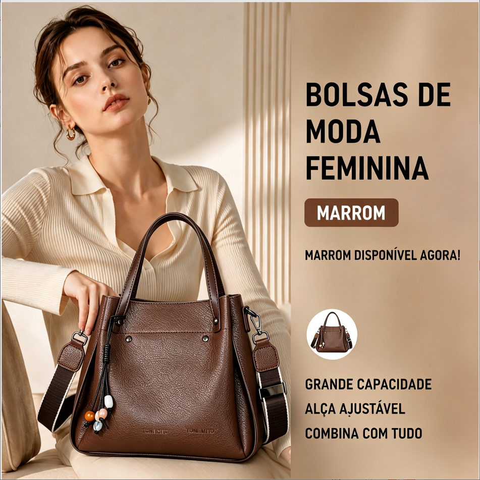 TOMI MITO Bolsa Urbana Versátil com Pegadores Reforçados Cinta Destacável Organização Prática para Escritório TM9242