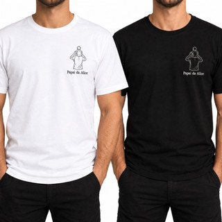 Camiseta Personalizada com Foto + Nome | Camiseta Papai do(a) [Nome] | Camiseta Dia dos Pais Bordada